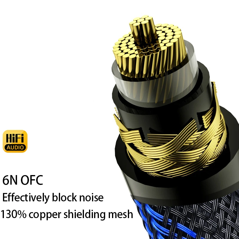 ATAUDIO 1 Pair HiFi 6.35mm to RCA Cable 4N OFC Dual 6.5 TS Male to Dual RCA Male High Quality Audio Cable for Stereo Sound