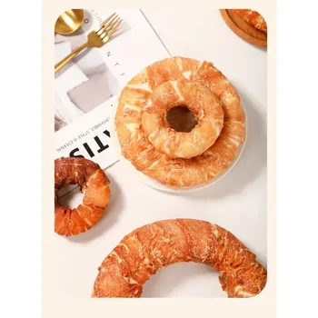 Cowhide Chicken and Duck Meat Donut Shaped Dog and Cat Teeth Grinding Snacks Bite Prevention Training Rewards Training Rewards 2