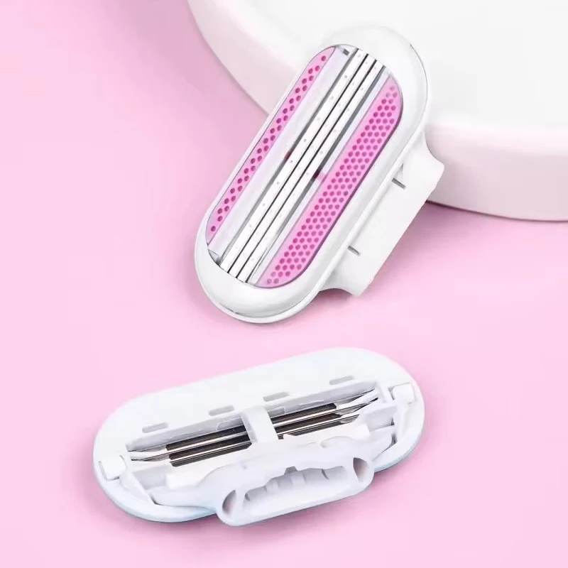 Stainless Steel Women's Razor Hair Trimmer Shaver Facial RazorWith Safety Cover, 2/4 Blade Refills And 1 Knife Handle