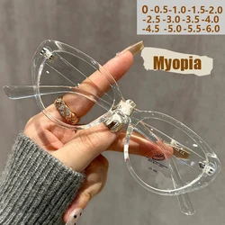 New Flat-light Glasses Popular Fashion Street Photography Cat Eye Anti-blue Light Myopia Glasses 9027
