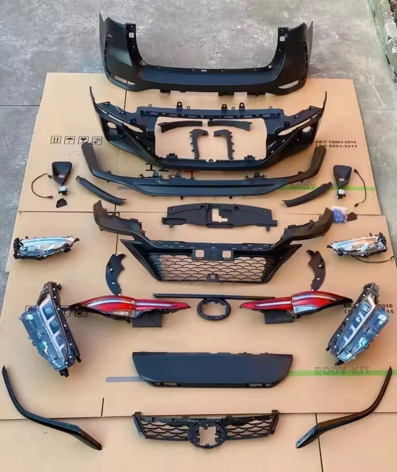 

Body Kit for Toyota Fortuner 2014-2020 Upgrade to 2021 Include Front Rear Bumper With Grille Headlights Taillamps,After Car Test