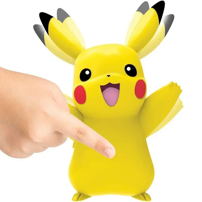 Oryginalna figurka Pokemon Inteligentny dotykowy dźwięk i zabawki świetlne Śliczny model postaci Charmander Pikachu w pudełku