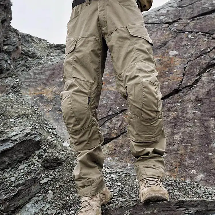 Men's Outdoor Assault Tactical Pants Autumn Wear-Resistant Straight Tube Work Pants Anti-Splashing Mountaineering Trousers