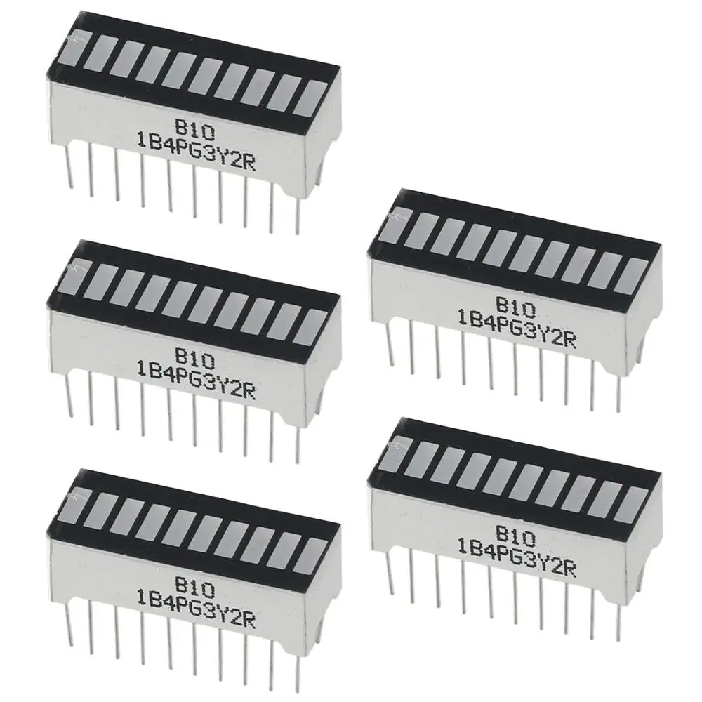 LED Bar Graph Display Module, bateria de metal Power, único módulo LED, 4 cores, 10 segmento