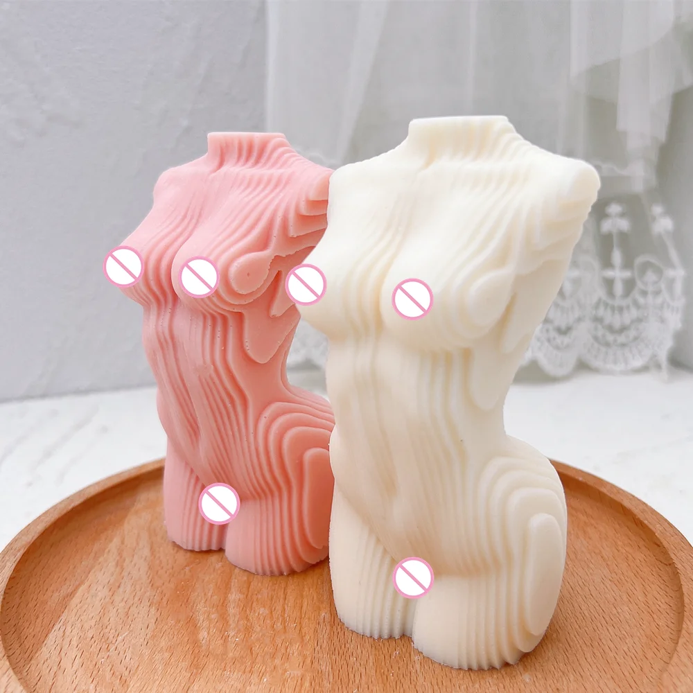 

Women Human Torso Goddess Body Silicone Mold Geometric Female Body Wax Candle Mold For Resin Art