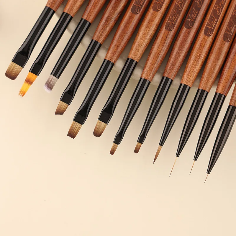 ชุดแปรงเพ้นท์เล็บ 1/12 ชิ้น แปรงไลเนอร์เพ้นท์เล็บ 12 ชิ้น ปากกาเพ้นท์เล็บ แปรงอะคริลิค ยูวี เจล แปรงเพ้นท์เล็บคริสตัล แปรงทำเล็บแบบไล่สี  อุปกรณ์ทำเล็บ