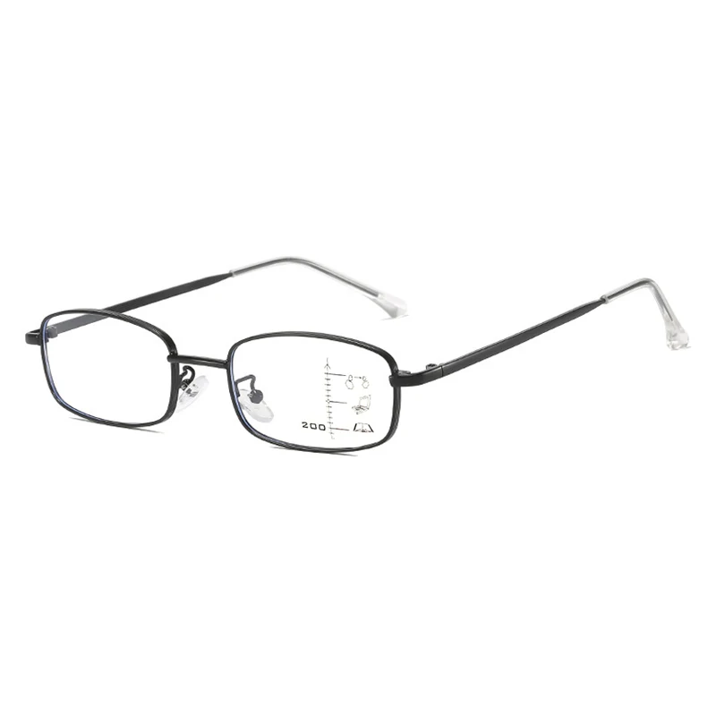 

Fashion Classic Retro Rectangle Metal Men Anti Blue Llight Progressive Reading Glasses Women Presbyopic Spectacles Look Near Far