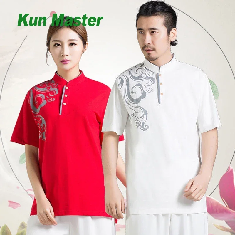 Martial Art Uniform Kung Fu Dress Tai Chi Clothes Wushu Clothing Unisex Women And Men Kun Master T-shirt Printing 2023 New Style