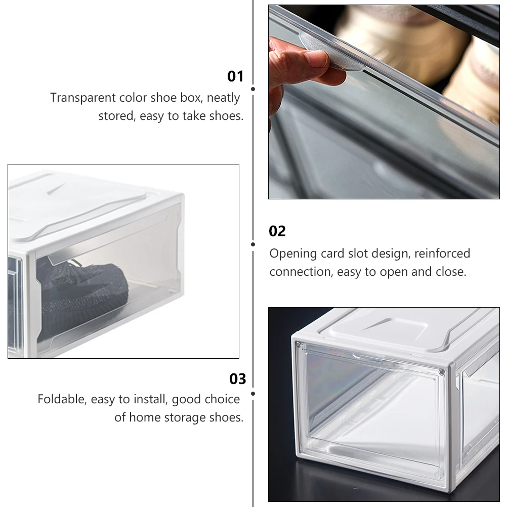 

Household Shoe Box Storage Case Clear Organizer Acrylic Shoebox Display Home Shoes