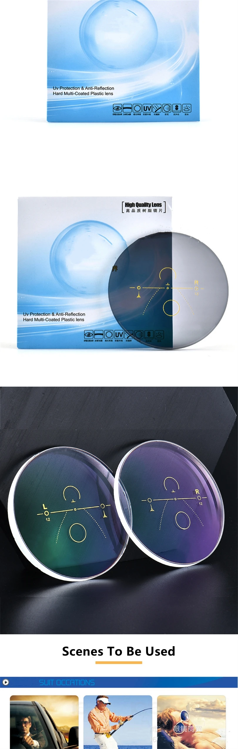MOMOJA 1,56/1,61/1,67/1,74 HD Anti-Kratzer Anti-Reflexion Anti-Blau Photochrome Weitwand Progressive Multifokallinse – Detail 8