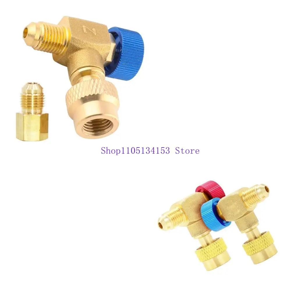 90 Degree Automotive Refrigerants Valves Leak Prevention Design With Universal R22/32/410 Connector Adapter
