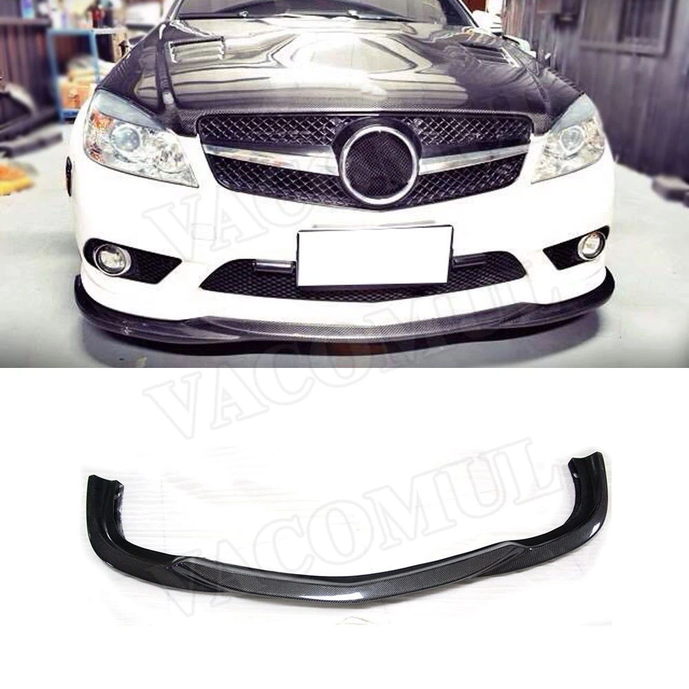 

VACOMUL Carbon Fiber Front Bumper Lip Spoiler for Mercedes Benz C Class W204 C63 AMG Sport 2008 -2011 Car Styling