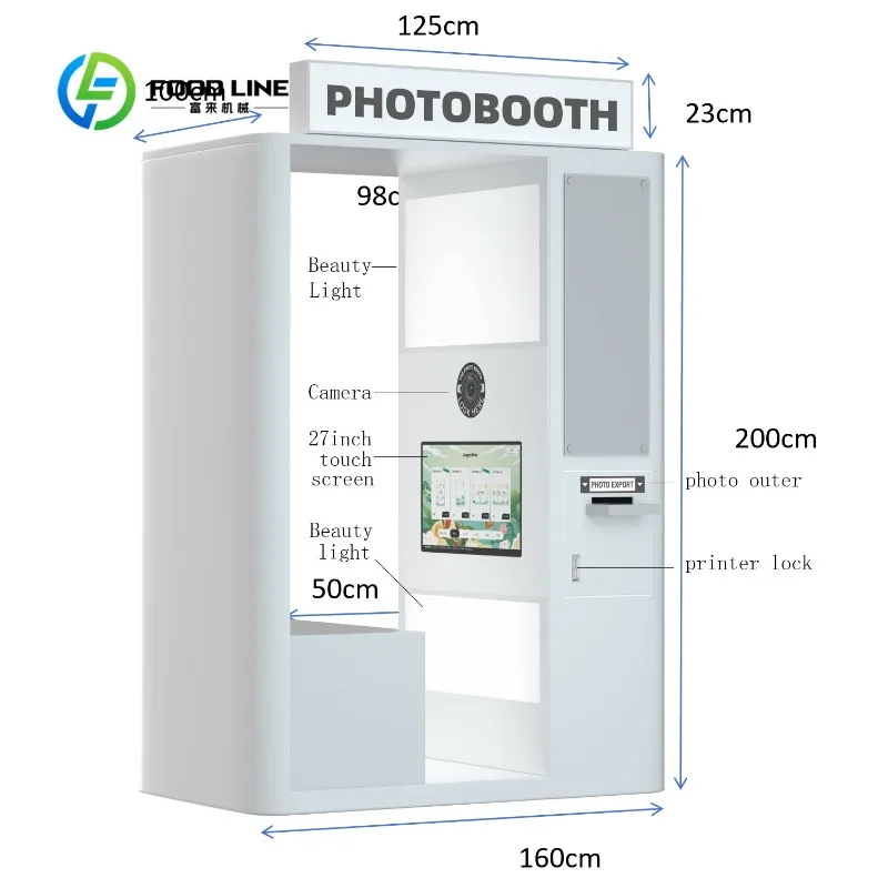 New Design Camera Vintage Self Service Photo Booth Hardware Vending Machine Photo Booth With Printer