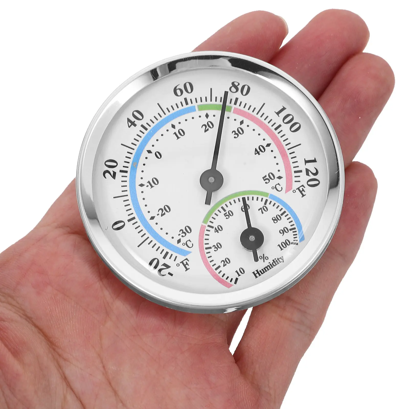 Thermometer and Hygrometer with Aluminum Alloy Shell Portable Indoor Outdoor Temperature Humidity Monitor for Home