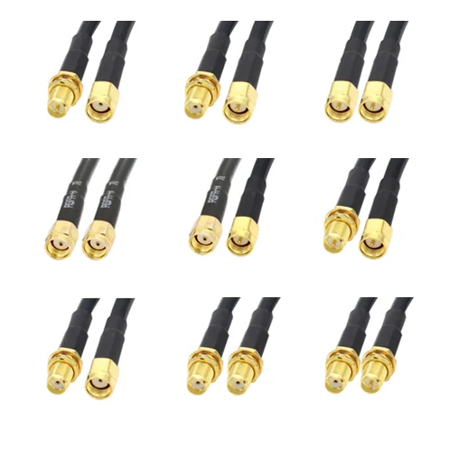 RG58 Cable 50 Ohm RP-SMA/SMA Male to SMA Male & Female connector Coaxial Extension Jumper Cable