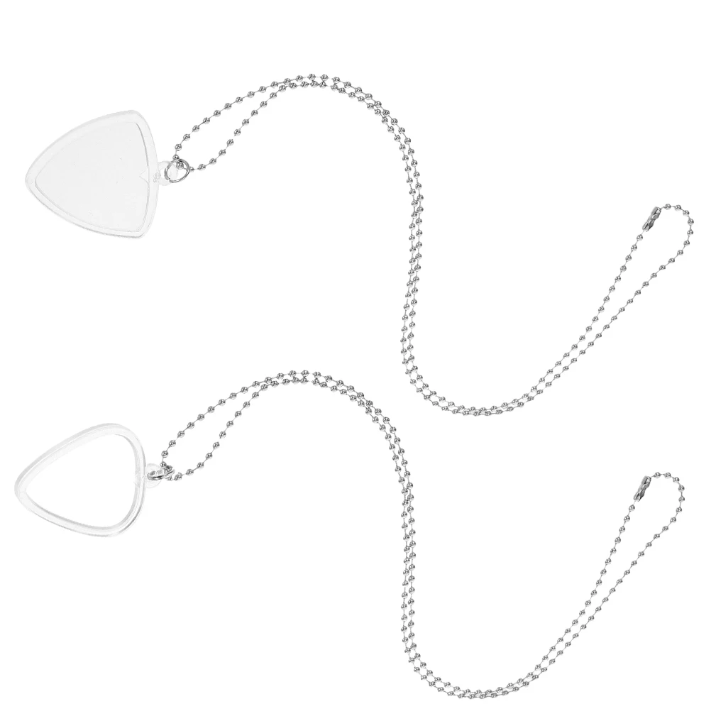 

2Pcs Guitar Pick Necklace Cover Portable Organizer Transparent Material Easy Access to Picks for Home and Stage