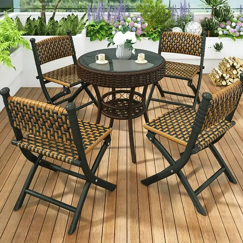 Rattan Outdoor Garden Chairs Nordic Vintage Dining Childeren Garden Chairs Waterproof Industerial Mueble Para Jardin Furniture