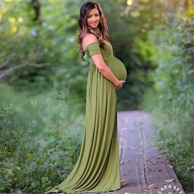 Maternity Dress Women Cowl Neck Pregnants Photography Props Off Shoulders Nursing Dress Drop Shipping Pregnant Women Dresses