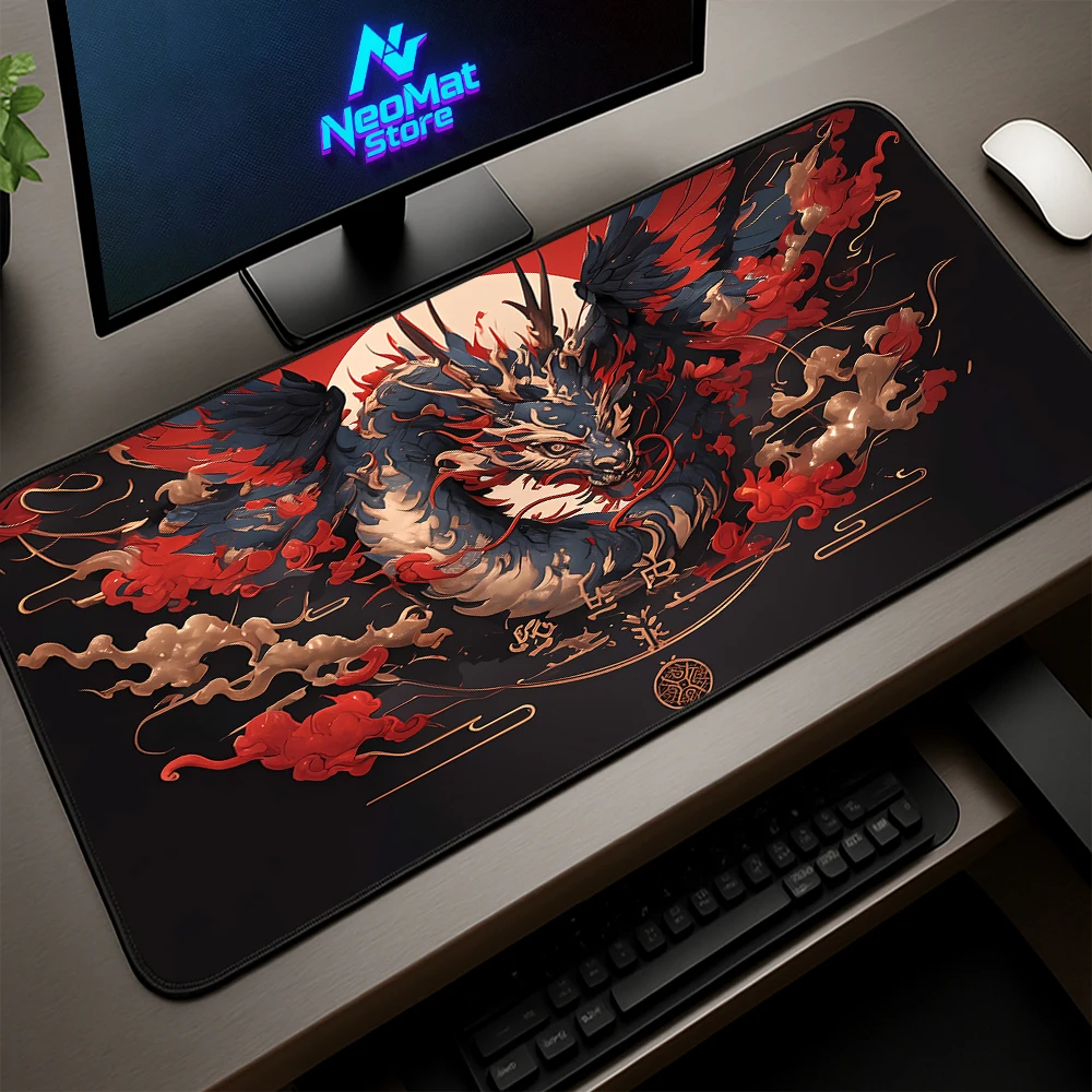 

Dragon Mouse Pad Black Red 900 600 Keyboard Mat 120 Desktop Accessories Gamers Mousepad Large Rubber Mousemat Japanese Deskmat