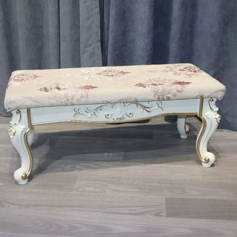 European Style Shoe Changing Stool, Living Room Storage Bench, Luxury Bedside Stool, Washable Shoe Bench