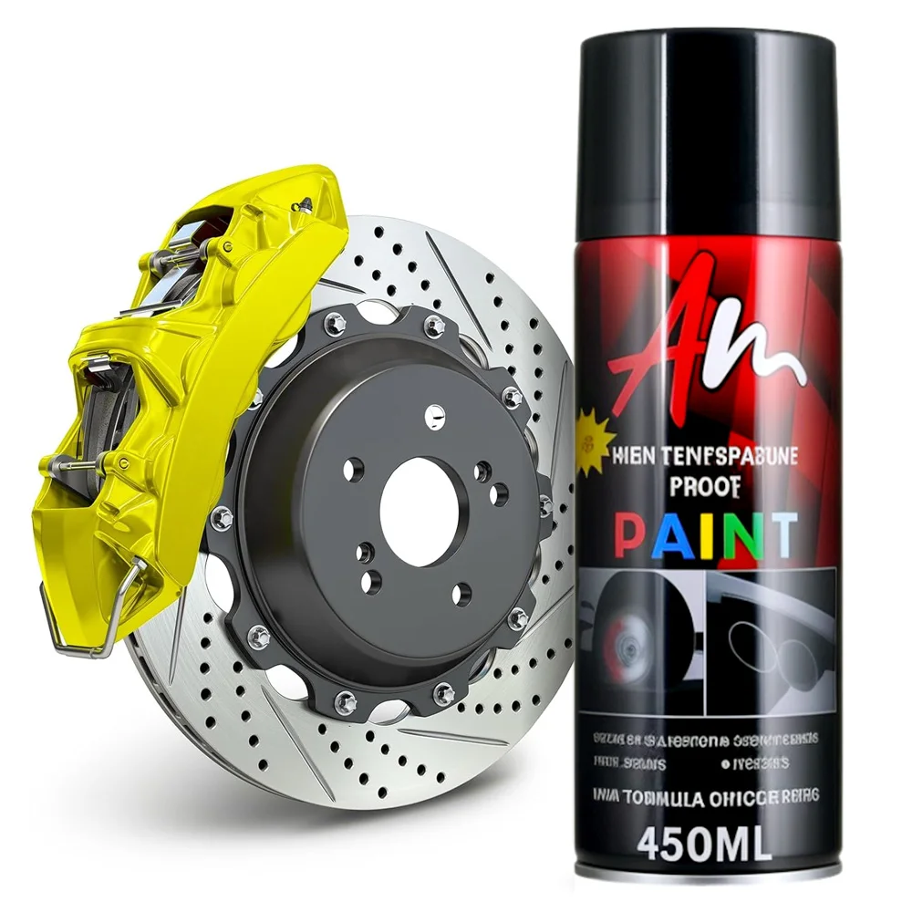 DIY Brake Caliper Paint 2K Aerosol Spray Can Glossy Glamour Finish High Temp Resistance Black Yellow Blue Red Green Silver gold
