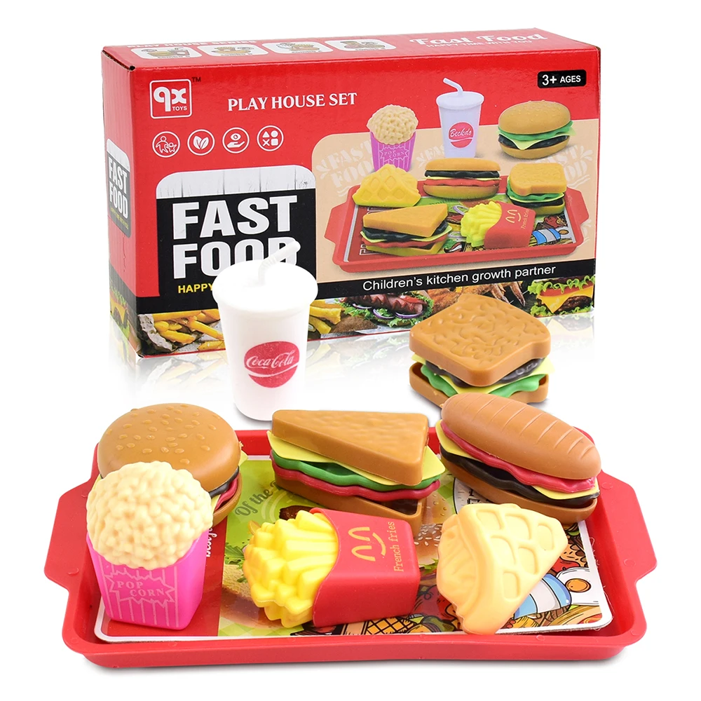 

9 шт./набор, Съемные пластиковые игрушки-гамбургеры