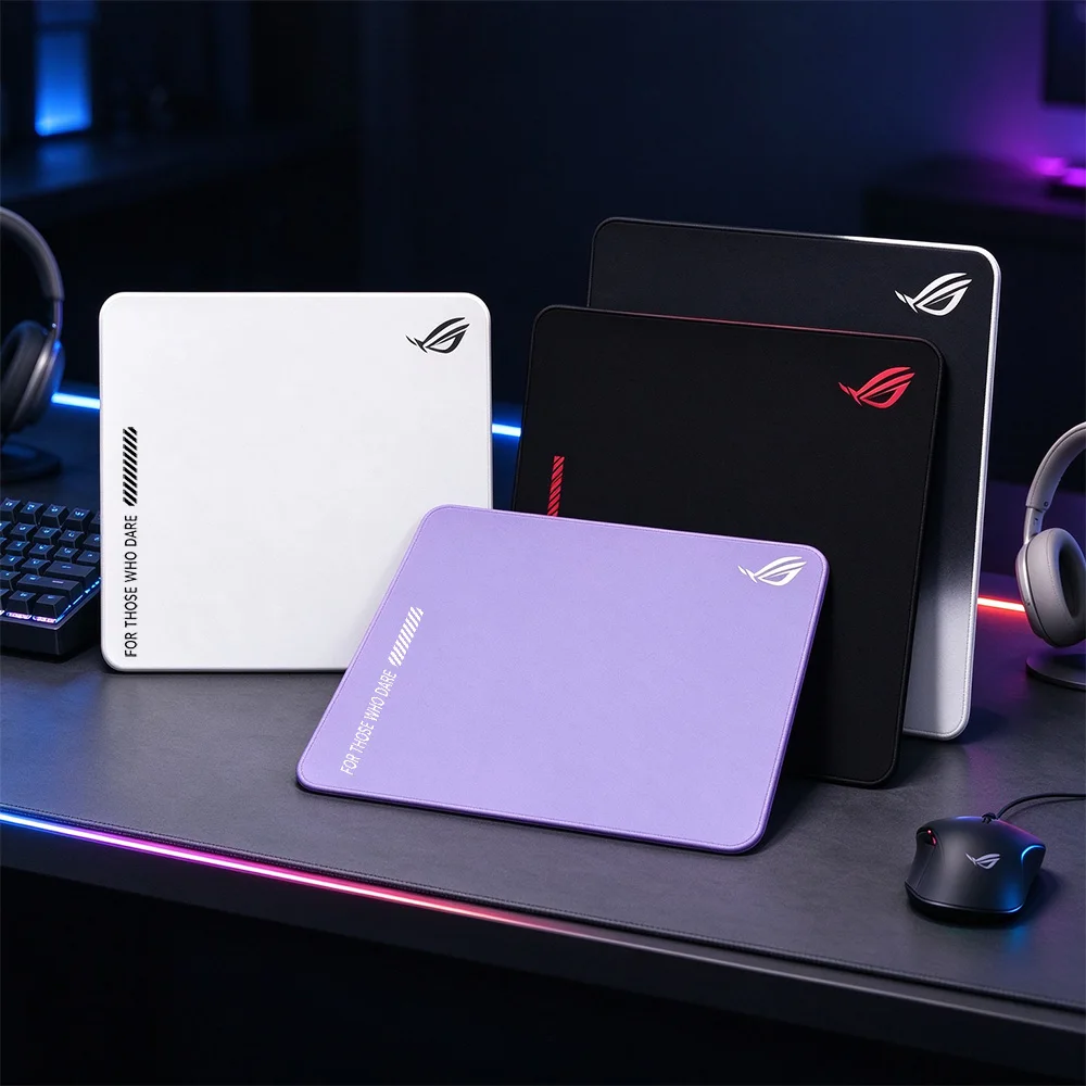 Gaming Mouse Pad Purple A-ASUS ROG Mousepad Small Square Computer DeskMat Non-Slip Rubber Base PC Gamer Laptop Desk Accessories