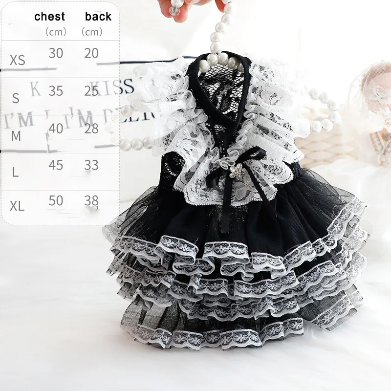 dog Lolita Princess Dress Small Dog Pet cute Clothing Skirt Dogs Clothes Cat Print Thin Summer White Dogs Clothing Chihuahua