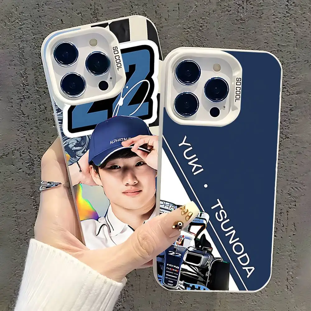 

Y-Yuki T-Tsunoda 22 Phone Case For iPhone 17,16,15,14,13,12,11,Pro,XS,Max,Plus,Mini,SE White Candy Matte Shockproof Cover