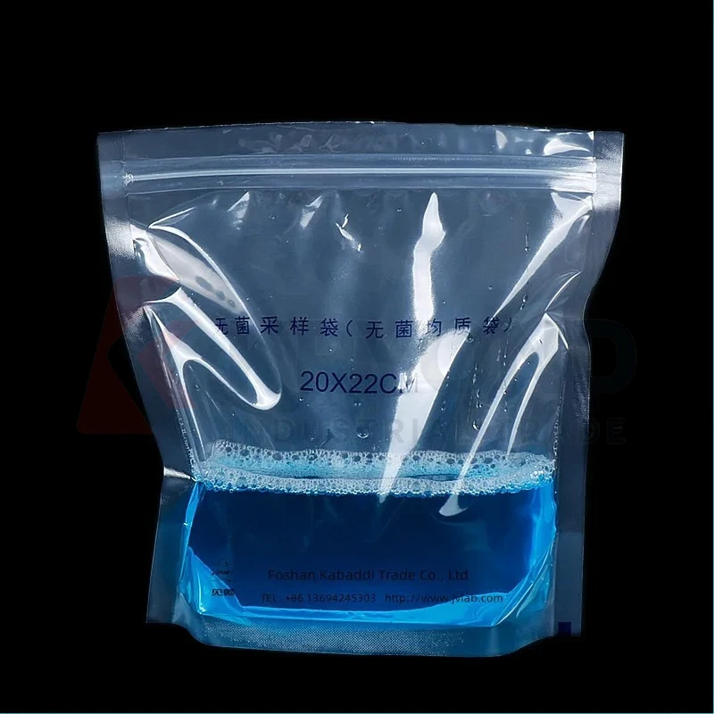 Sterile Homogenization Bag with Sealing Strip, PE Aseptic Sampling Bag 1L Capacity, 20×22cm Laboratory Sample Collection, 100pcs