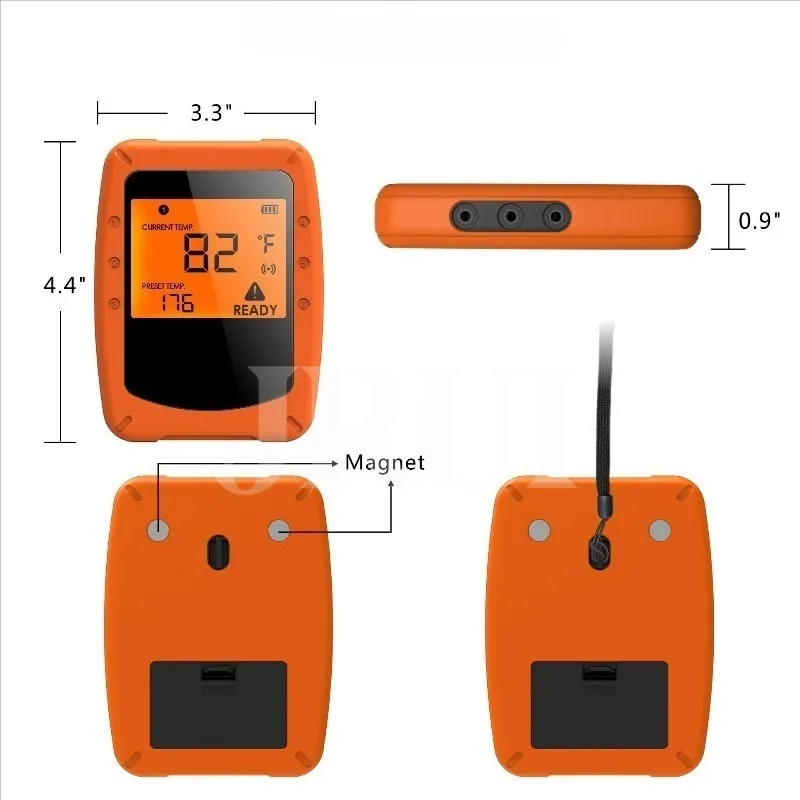 Wireless Bluetooth BBQ for Meat Grill Barbecue Food Cooking Digital Thermometer Remote Range 100M  6 Probes