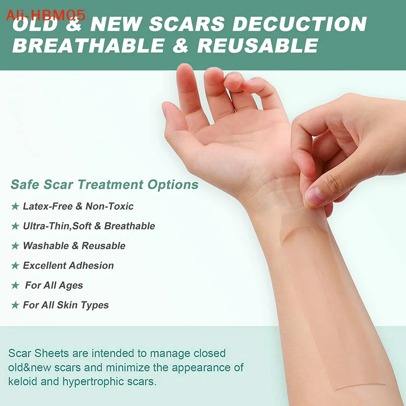 (HB05)Professional Silicone Scar Sheets Scars Treatment Reusable Silicone Scar Strips Type For Keloid C-Section Surgery Burn