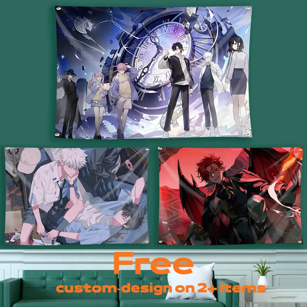 Vein Donghua L-Link Click S3 Flag Tapestry Banner for Bedroom Living Room Outdoor Camping Custom Supported