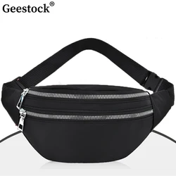 Geestock-riñonera de nailon para mujer y hombre, bolso de pecho informal, bolsa de viaje, riñonera deportiva impermeable para teléfono