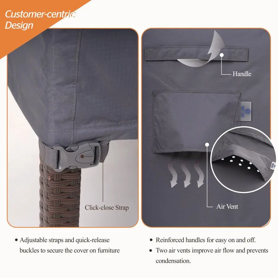 

Ripstop 84 Round Patio Table Cover, Waterproof, UV Resistant, AntiFading Outdoor Cover for Round Dining Table and Chairs Set, 84