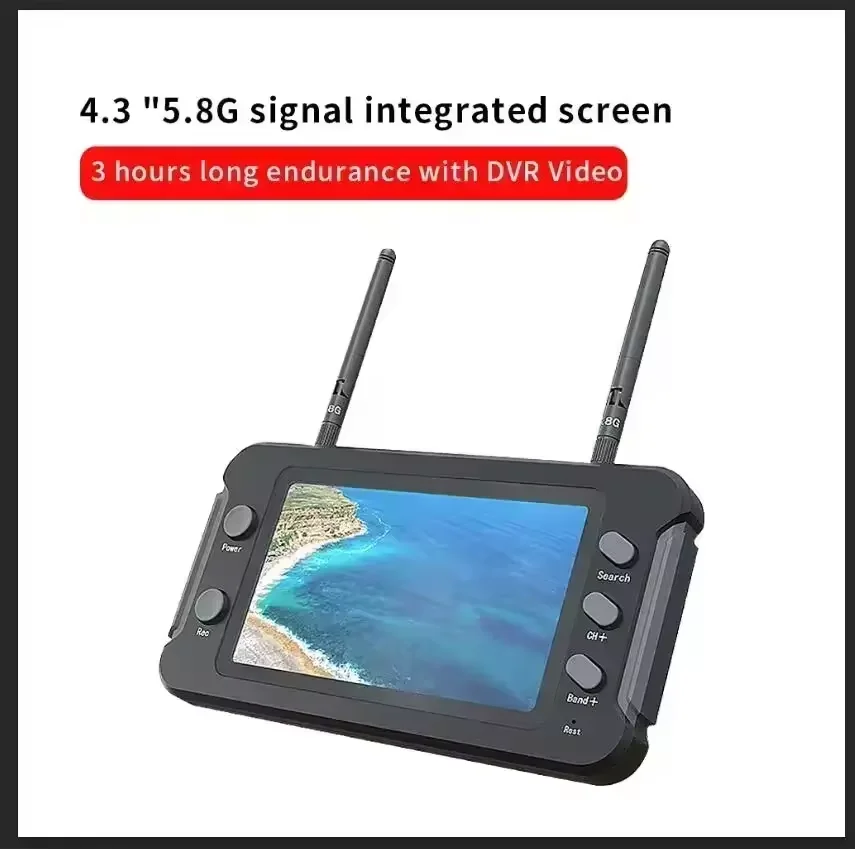 

RC FPV Multicopter 4.3Inch 800*480 5.8G FPV Monitor with DVR 40CH 4.3 Inch LCD Display 16:9 NTSC/PAL Auto Search Video Recording