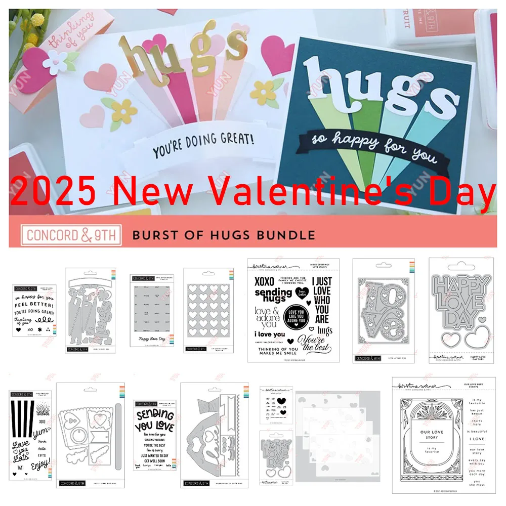 

New 9th Valentine's Day Silicone Stamps or Metal Cutting Dies Sets Holiday Our Love Story Frames Die DIY Cards Scrapbooking Mold