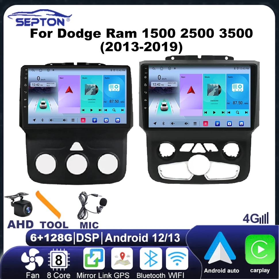 Radio samochodowe SEPTON Audio dla Dodge Ram 1500 2500 3500 (2013-2019) Carplay WiFi Dsp Android Auto Car Audio System w domu