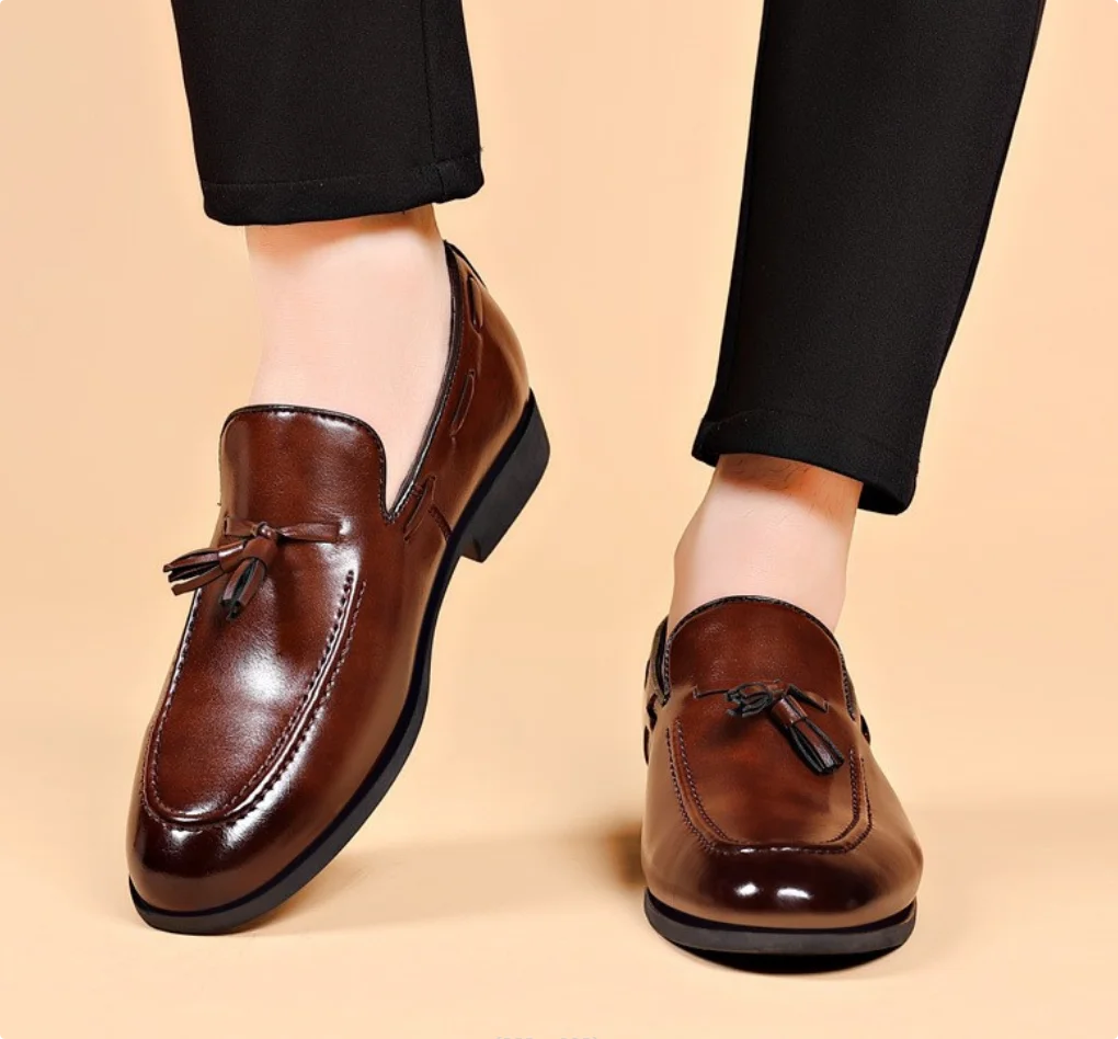 Мужская кожаная обувь, модная деловая повседневная деловая модельная обувь, дизайнерские лоферы, мокасины, роскошные свадебные туфли для мужчин, большой размер 48