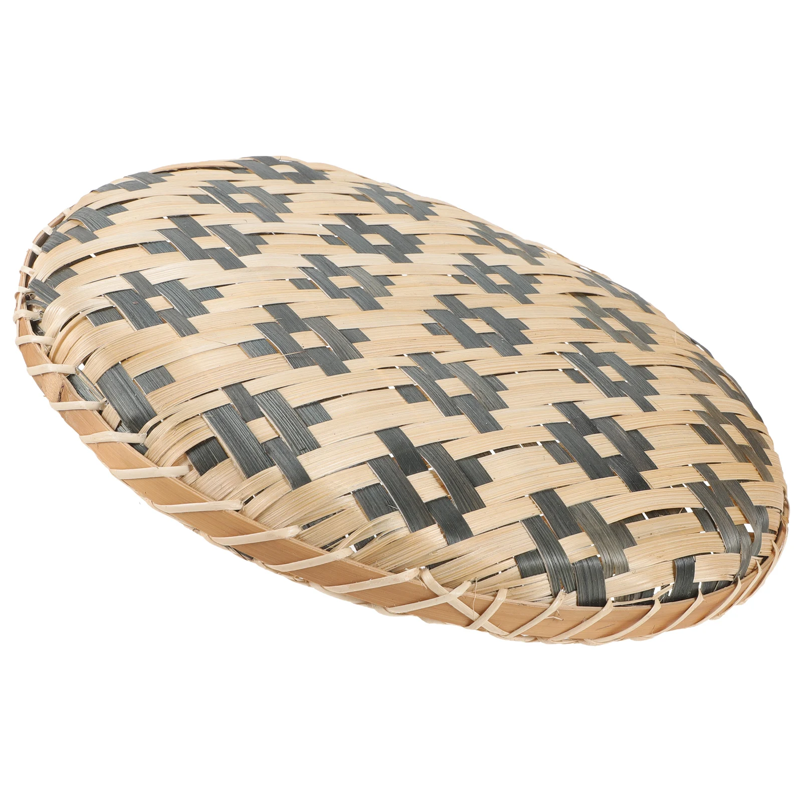 

Bamboo Woven Wall Basket Decor Round Black Hanging Flat Baskets for Kitchen Bathroom Living Room Desk Storage Tray