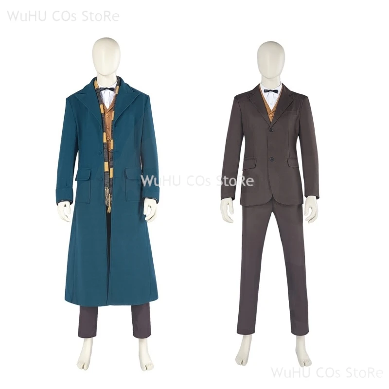 Fantastic Beasts And Where To Find Them Cosplay Newt Scamande Cosplay Overcoat Waiscoat Costume Men Halloween Roleplay Full Set