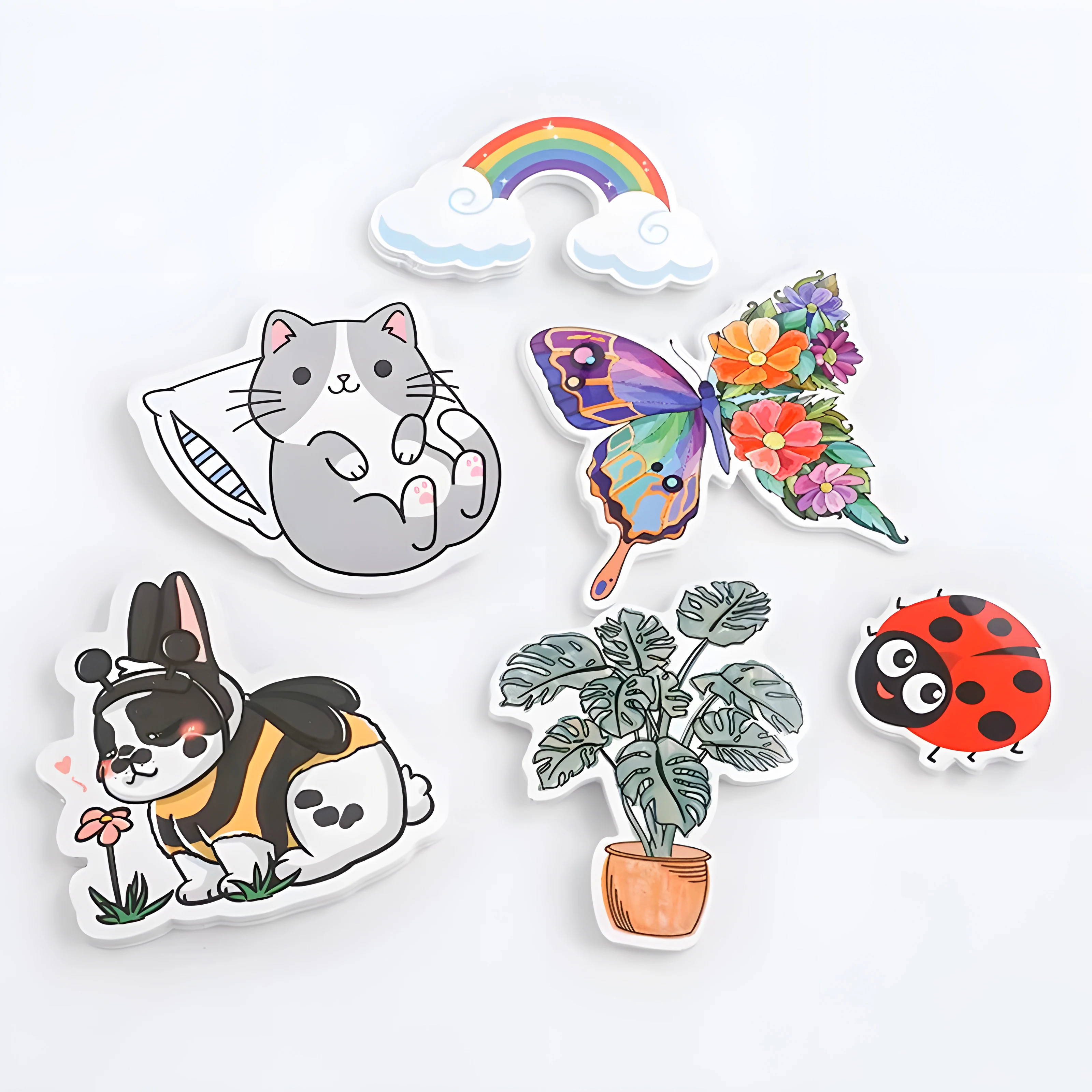 Custom Stickers Waterproof Your Own Logo Name Label PVC Vinyl Die Kiss Cut Kawaii Cute Laptop Aesthetics Sticker Self Adhesive