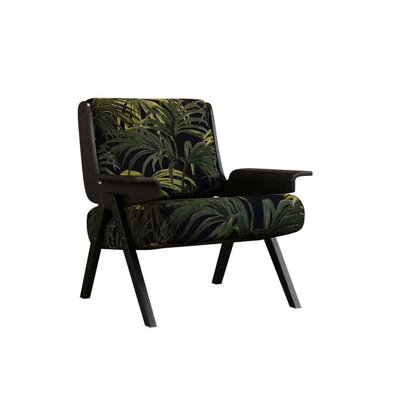 French antique lazy living room balcony leisure chair zebra chair solid wood designer single chair