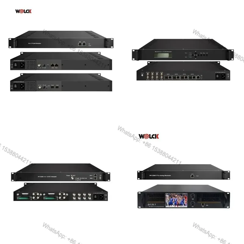 Hot Sale 16 in 1 IP QAM Modulator DVB-C Digital Modulator IP to with Multiplexing Scrambling J.83A/B for CATV Headend