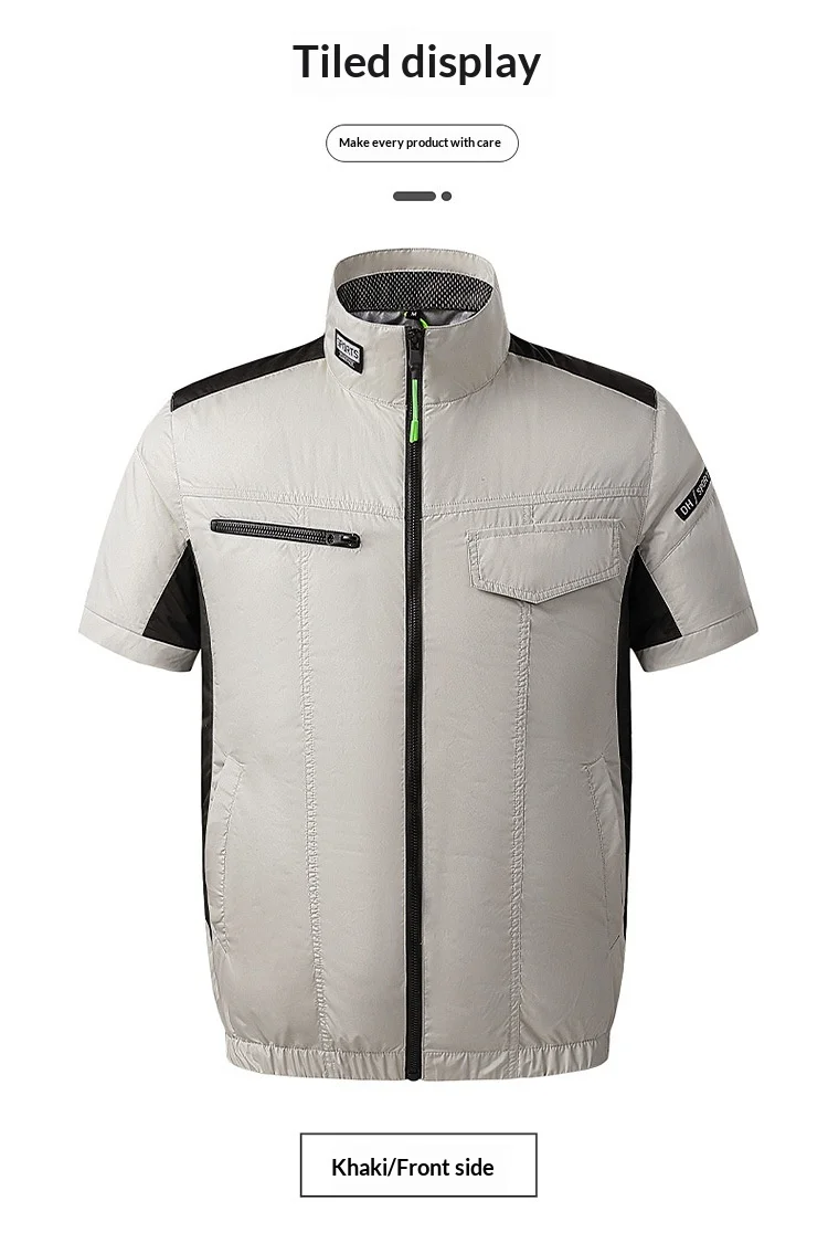 Unisex USB Cooling Vest With Wearable Fan 13 Hours Working Air Conditioned Short Sleeve For Outdoor Work Fishing Heat Relief