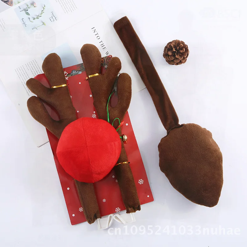 

Рождественский автомобиль с рогами, декоративный костыль, креативный дизайн дерева, ручная работа, ткань, пластиковое подвесное украшение для автомобиля