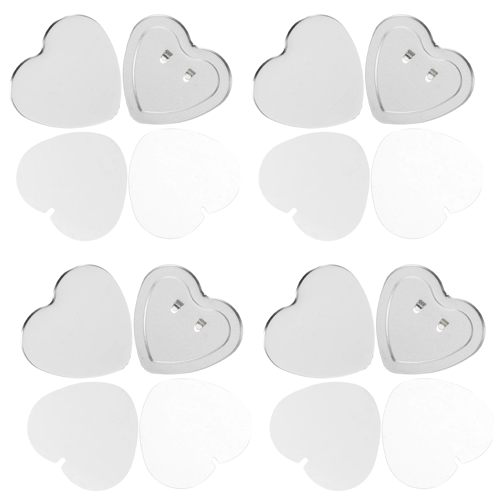 

100Sets Heart Shaped Blank Button Pins Metal Parts Clear Film Paper DIY Pin Making Supplies Kit Decoration Heart Buttons