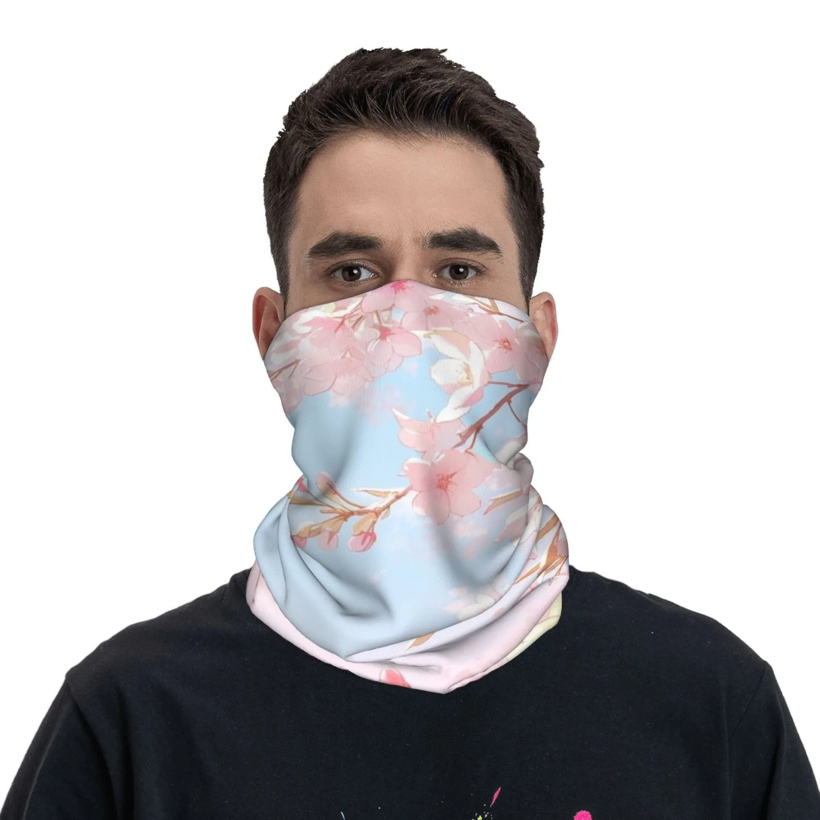 

Cherry Blossom - Themed Neck Gaiter! Serene Art of Sakura. Unisex, Comfortable. Great for Hiking,Cycling. Blocks UV,Resists Wind
