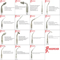 Woodpecker Dental Ultrasonic Scaler Tips Set E1-E14 for EMS UDS Dental Cleaning Tools Dental Professional Scaling Tips