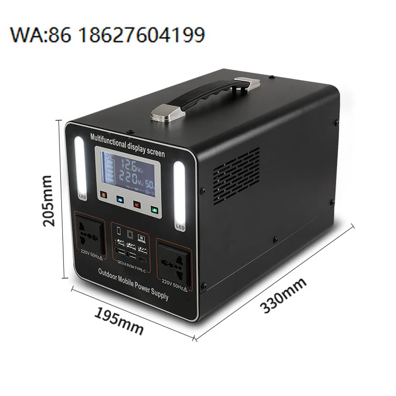 200W 240Wh Custom Solar Power Station, Lead-acid Battery AC Output, Car Jump Starter Wireless Charging Camping Supply